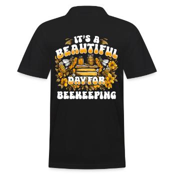 Beekeeper Beekeeping Bee Honey - Men's Polo Shirt - black - Back - Kai (181cm)