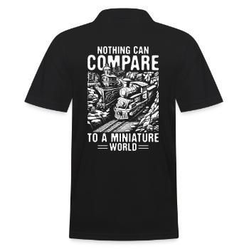 Modelleisenbahn-Eisenbahn-Enthusiast - Männer Poloshirt - Schwarz - Hinten - Kai (181cm)