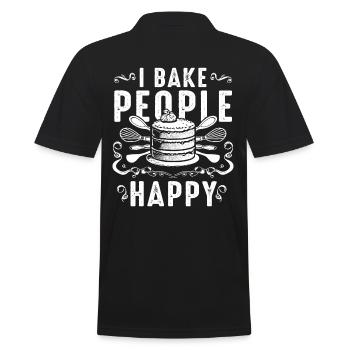 Boulanger Pâtisserie Je Fais cuire les gens Happy Cake - Polo Homme - noir - Dos - Kai (181cm)