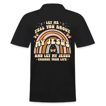Laissez-moi vous parler de mon Jésus - Polo Homme - noir - Dos - Kai (181cm)