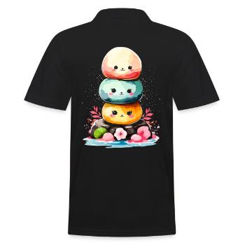 Kawaii Mochi Eis Japanisches Dessert Japan - Männer Poloshirt - Schwarz - Hinten - Kai (181cm)