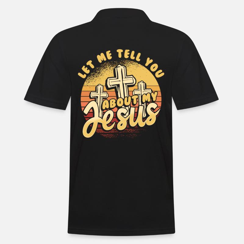 Laissez-moi vous parler de mon Jésus - Polo Homme - noir