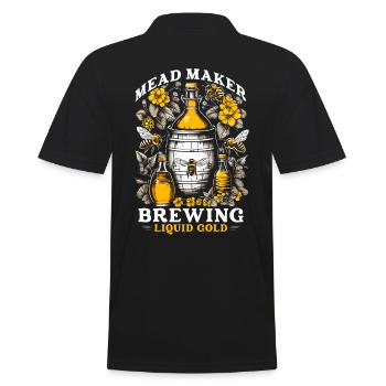 Beekeeping Bee Honey Wine Producer Mead Maker - Men's Polo Shirt - black - Back - Kai (181cm)