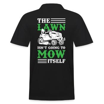 Der Rasen wird sich nicht selbst mähen - Männer Poloshirt - Schwarz - Hinten - Kai (181cm)