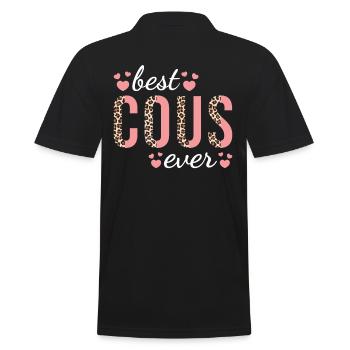 Cousin famille Design mignon léopard imprimé meilleur cous - Polo Homme - noir - Dos - Kai (181cm)