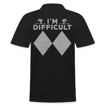 Skiing Ski Skier Double Black Diamond - Men's Polo Shirt - black - Back - Kai (181cm)