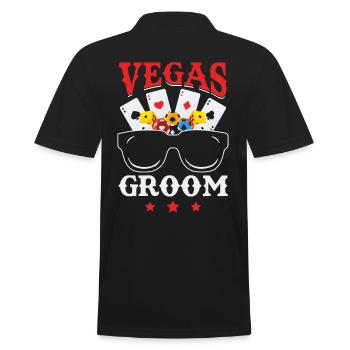 Stag Party Las Vegas Bachelor Party Groomsmen - Men's Polo Shirt - black - Back - Kai (181cm)