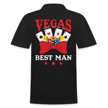 Stag Party Las Vegas Bachelor Party Groomsmen - Men's Polo Shirt - black - Back - Kai (181cm)