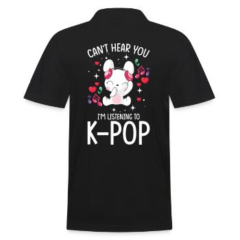 Can´t Hear You I´m Listening To K-Pop - Men's Polo Shirt - black - Back - Kai (181cm)