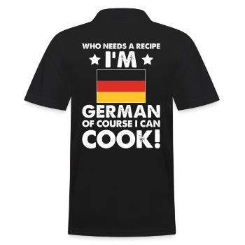 Deutsche Küche Koch Koch Ich bin Deutsch Natürlich I - Männer Poloshirt - Schwarz - Hinten - Kai (181cm)