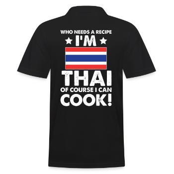 cuisine thaïlandaise cuisinier chef je suis thaïlandais bien sûr que je - Polo Homme - noir - Dos - Kai (181cm)