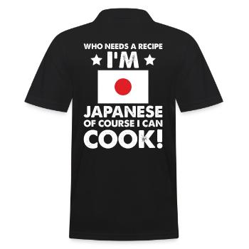 Cuisine japonaise Cuisinier Chef Je suis japonais bien sûr - Polo Homme - noir - Dos - Kai (181cm)