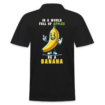 Banana Fruit Lover Funny Banana Comic - Men's Polo Shirt - black - Back - Kai (181cm)