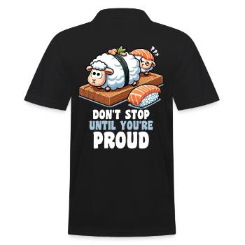 Sushi Lover Japanese Food Cute Inspirational Funny - Men's Polo Shirt - black - Back - Kai (181cm)