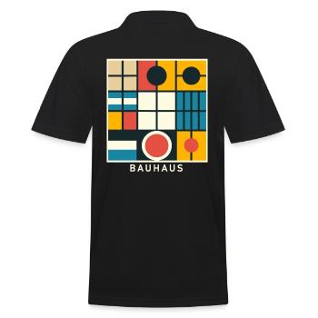 Bauhaus-Architektur Geometrische Ästhetik - Männer Poloshirt - Schwarz - Hinten - Kai (181cm)