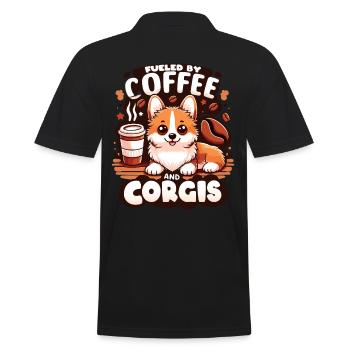 Corgis et café alimentés par le café et les corgis - Polo Homme - noir - Dos - Kai (181cm)