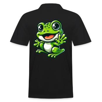 Grenouille Bande Dessinée Mignonne Grenouille - Polo Homme - noir - Dos - Kai (181cm)
