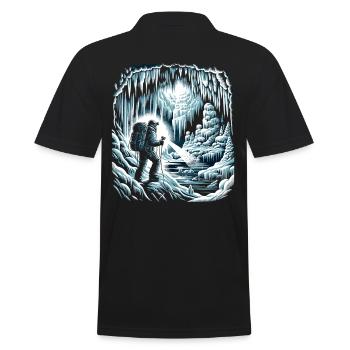Ice Caving Adventure Apparel Ice Cave - Men's Polo Shirt - black - Back - Kai (181cm)