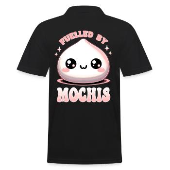Kawaii Mochi wird von Mochis Essen angetrieben - Männer Poloshirt - Schwarz - Hinten - Kai (181cm)