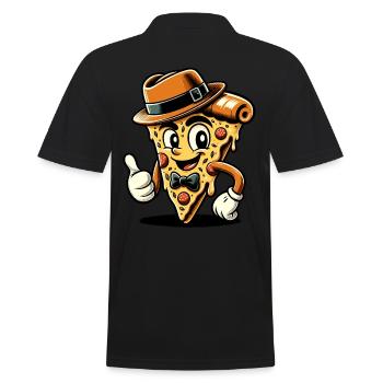 Pizza 50 ' s Cartoon Character Pizza Slice - Polo Homme - noir - Dos - Kai (181cm)