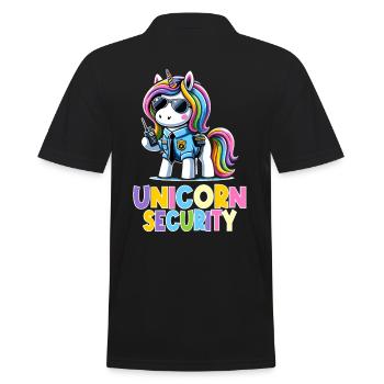 Einhorn Regenbogen Niedliches Einhorn Sicherheit - Männer Poloshirt - Schwarz - Hinten - Kai (181cm)