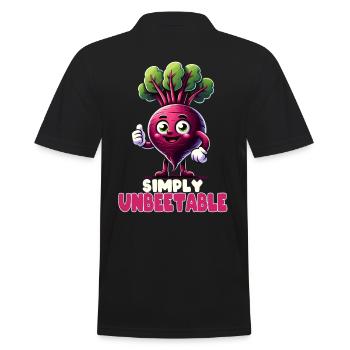 Rote Bete Rote Bete vegan einfach unbeetable veggie - Männer Poloshirt - Schwarz - Hinten - Kai (181cm)