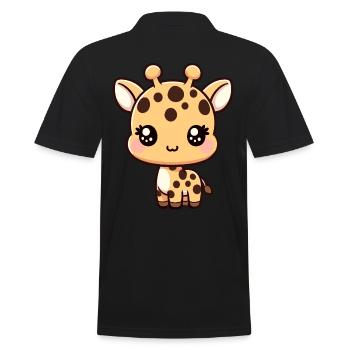 Kawaii bébé girafe graphique mignonne girafe - Polo Homme - noir - Dos - Kai (181cm)