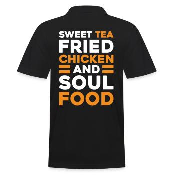 Thé sucré Poulet frit Cuisine du Sud Soul Food - Polo Homme - noir - Dos - Kai (181cm)