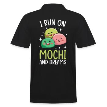 Kawaii Mochi und Dreams Japanischer Dessertliebhaber - Männer Poloshirt - Schwarz - Hinten - Kai (181cm)
