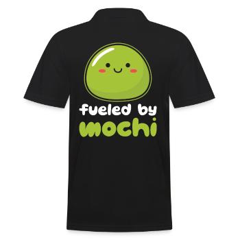 Kawaii Mochi Japanisches Dessert inspiriert - Männer Poloshirt - Schwarz - Hinten - Kai (181cm)