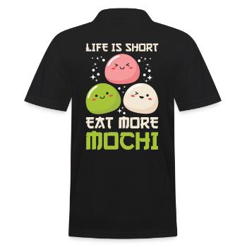 Chemise Kawaii Mochi Lover - La vie est courte Eat More - Polo Homme - noir - Dos - Kai (181cm)