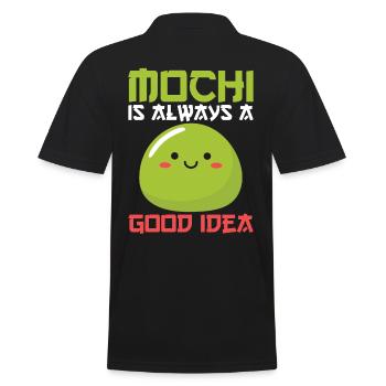 Kawaii Mochi Always a Good Idea Japanese Dessert - Men's Polo Shirt - black - Back - Kai (181cm)