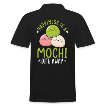 Kawaii Mochi Japan Food Lovers Cute Dessert Themed - Men's Polo Shirt - black - Back - Kai (181cm)