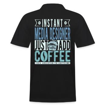 Instant Media Designer n’a qu’à ajouter du café - Polo Homme - noir - Dos - Kai (181cm)