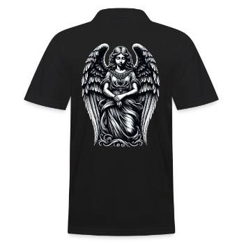 Chagrin élégant : la grâce de l’ange gothique - Polo Homme - noir - Dos - Kai (181cm)