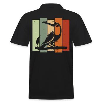 Toucan Retro Birdwatching Bird Watcher - Men's Polo Shirt - black - Back - Kai (181cm)