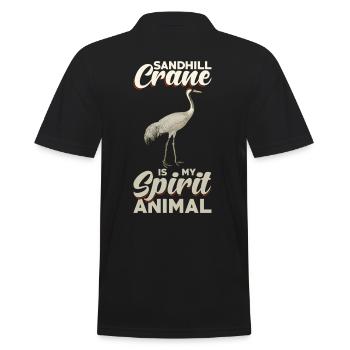 Sandhill Crane Birdwatching Apparel Spirit Animal - Men's Polo Shirt - black - Back - Kai (181cm)