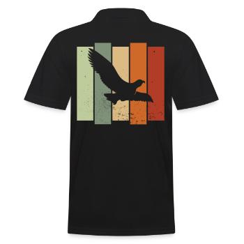 Falcon Retro Birdwatching Bird Watcher - Men's Polo Shirt - black - Back - Kai (181cm)