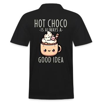 Beruhigendes heißes Schokoladendesign für Kakao - Männer Poloshirt - Schwarz - Hinten - Kai (181cm)
