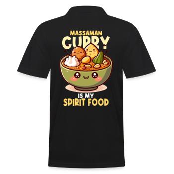 Massaman Curry Thailändisches Essen Kawaii - Männer Poloshirt - Schwarz - Hinten - Kai (181cm)