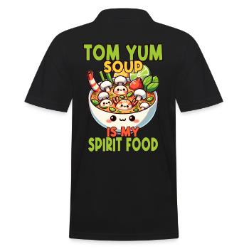 Tom Yum Suppenliebhaber Einzigartiges künstlerisches Design für - Männer Poloshirt - Schwarz - Hinten - Kai (181cm)