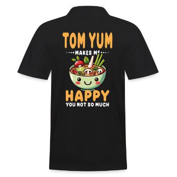 Tom Yum Soup Enthusiast Künstlerisches Design für Thai - Männer Poloshirt - Schwarz - Hinten - Kai (181cm)