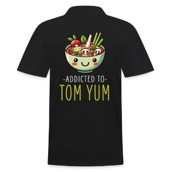 Tom Yum Soup Enthusiast Artistic Design For Thai - Men's Polo Shirt - black - Back - Kai (181cm)