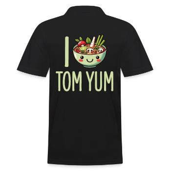 Tom Yum Soup Enthusiast Art - Einzigartige thailändische Küche - Männer Poloshirt - Schwarz - Hinten - Kai (181cm)