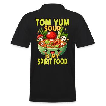 Tom Yum Suppenspiritus - Ein einzigartiges Design für Thai - Männer Poloshirt - Schwarz - Hinten - Kai (181cm)