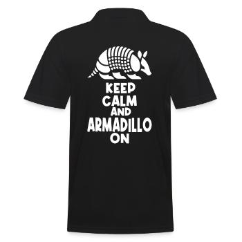 Armadillo Chlamyphoridae Enthusiast Artistic - Men's Polo Shirt - black - Back - Kai (181cm)