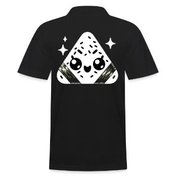 Entzückende Kawaii Onigiri Japanische Reisbällchen - Männer Poloshirt - Schwarz - Hinten - Kai (181cm)