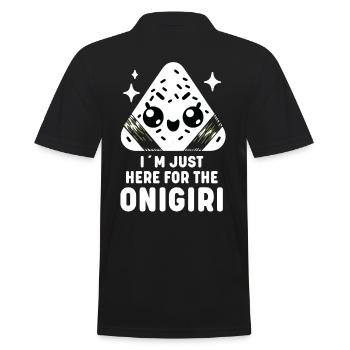 Entzückende Kawaii Onigiri Japanische Reisbällchen - Männer Poloshirt - Schwarz - Hinten - Kai (181cm)