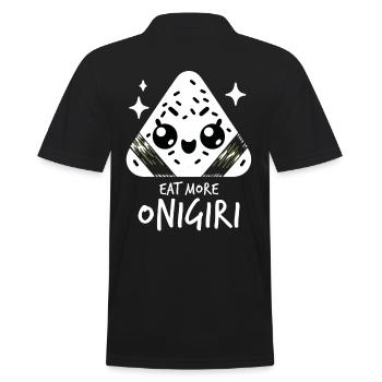 Niedliche Kawaii Onigiri Japanische Reisbällchen Grafik - Männer Poloshirt - Schwarz - Hinten - Kai (181cm)