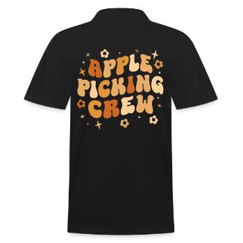 Apfelpflücke Erntezeit Crew Apfelpflücken - Männer Poloshirt - Schwarz - Hinten - Kai (181cm)